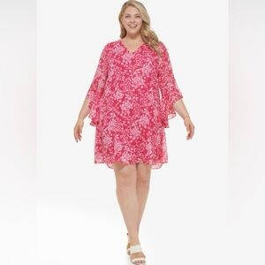 Calvin Klein Chiffon Pink Floral Dress